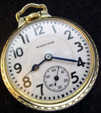 Hamilton model 959 23 jewel open face railroad pocket watch
